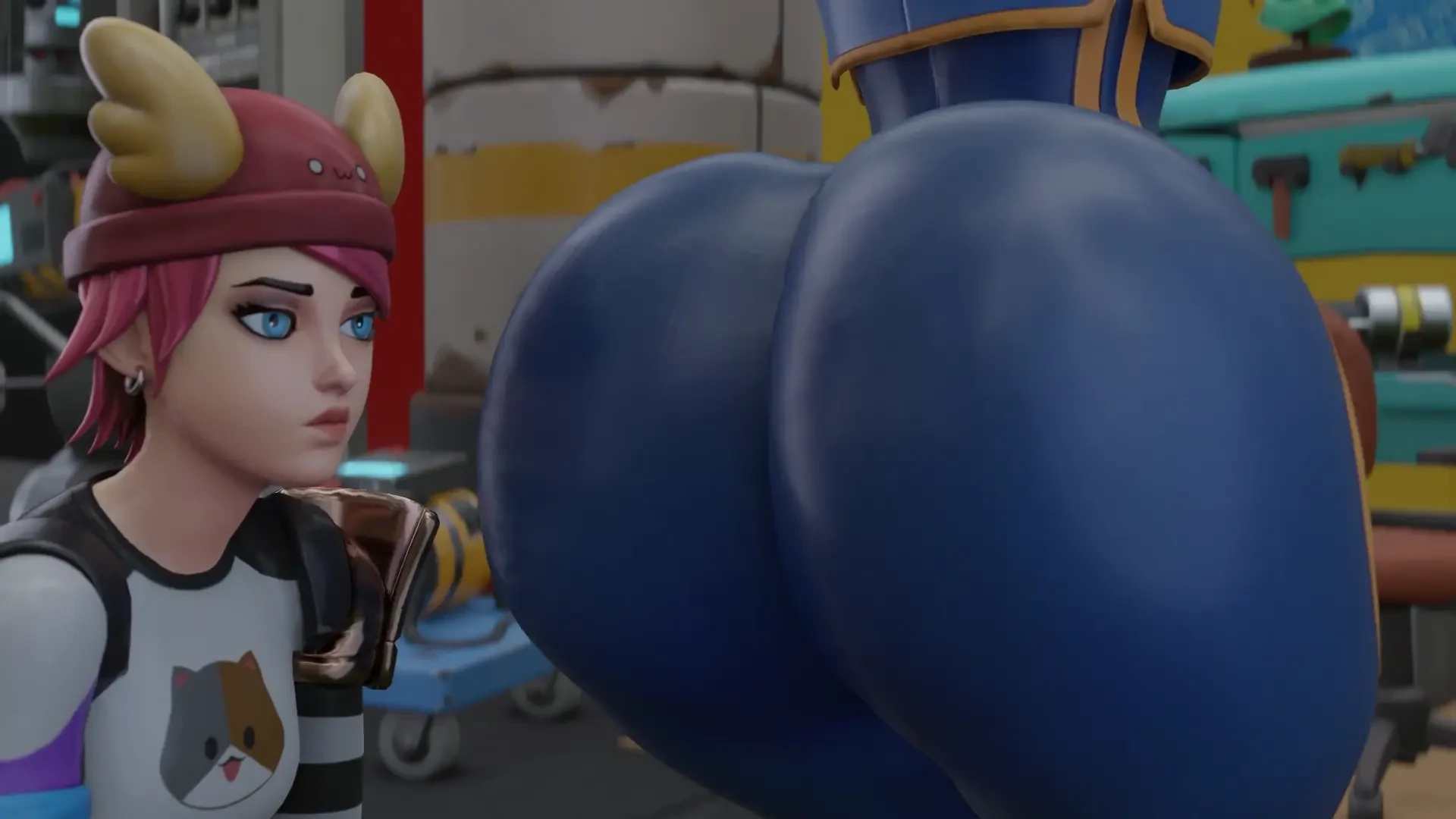 Kishi3D - Chun seducing Skye with her enormous ass video T2 Bonus