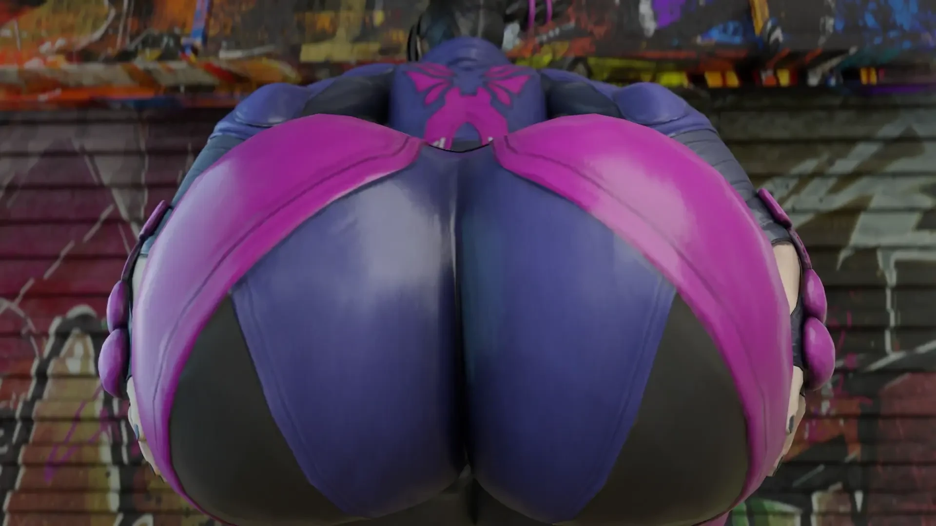Kishi3D - MEGA thicc Juri playing with her enormous giga butt  video T2 Bonus