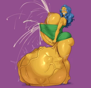 Gaussnek - Rendered Sketch Commission- Lois and Marge docking