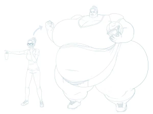 13Saturn - WIP: Sunday Night Size Up (Strongfat Giantess Football Linebacker FTF)