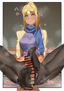 kikimihukuri - Skeb　OC金髪娘ちゃん　すべすべ足コキ