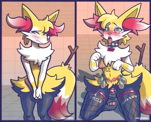 Areye - Lockball Private Trial - Subject: Braixen [Hi-Res Commission + Alt] 