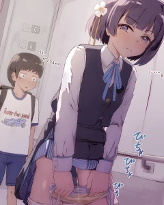 senetoisnantoka - エレベーターに閉じ込められ、おしっこ我慢できないので少年の前でこっそりしちゃう美鈴