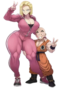 thegoldensmurf - Android 18 & Krillin (Dragon Ball) - HQ png