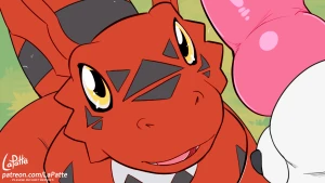 LaPatte - Eager Guilmon - Animated Sketch (Color)