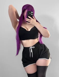 qiandaiyiyu - Morning Fern full cosplay + black lingerie