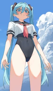 ぐるてん - スク水セーラーっていいですよねって感じのミクさん