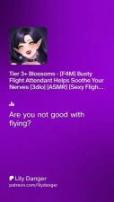 lilydanger - Tier 3+ Blossoms - [F4M] Busty Flight Attendant Helps Soothe Your Nerves [3dio] [ASMR] [Sexy Flight Attendant] [Gentle, Caring Fdom] [Nervous Boner] [Titty Sucking] [Handjob] [Public Handjob] [Licking Up Your Precum] [Edging] [Soothing] [Relaxation] [Good Boy] [Moaning] [Finger Sucking] [Cum Swallowing] [Sleep Aid] [Kisses] [Ear Rubbing] [White Noise] part 2 - Free Hentai Manga, Doujinshi and Comics Online Reader | LewdVault.com
