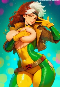 EroticNansensu - Rogue (Marvel) - Intro scenes with vanilla costume 