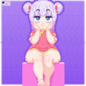 Xmias PixelArt | ドット絵 - L0LITOBER 2025 | DAY 24 QIPAO 